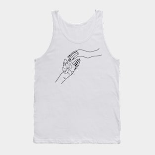 Hands line art | love | flower Tank Top